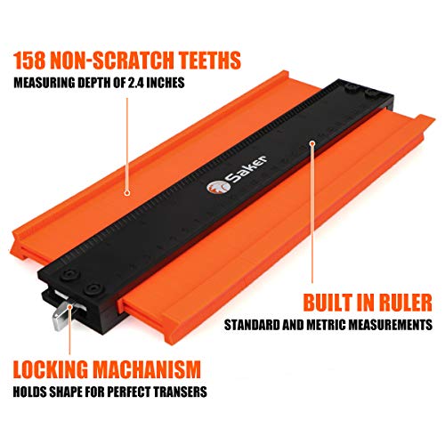 Saker Contour Gauge Duplication 10 Inch + 5 Inch Woodworking Tracing Tool X6555