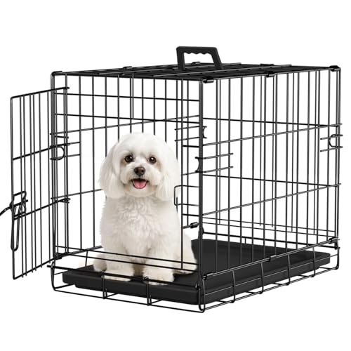 FDW Dog Crate for Large Dogs 48 Inch Folding Metal Wire Cage Double Door N1299