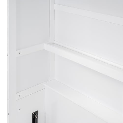 Full Size Murphy Bed with Drawers, Cabinets and USB Ports, Gray D589081