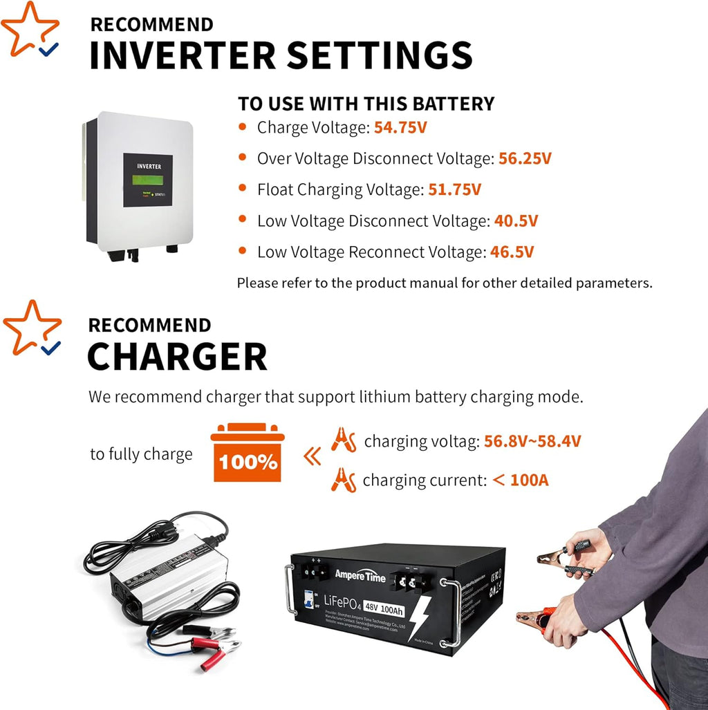 Ampere Time 12V 200Ah Plus LiFePO4 Battery with 200A BMS N84511