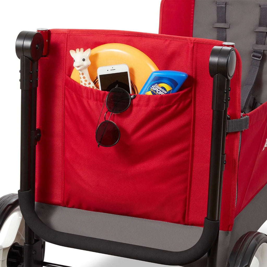 Radio Flyer Convertible Stroll N Wagon with Pull & Push Handle, Red/Black E3590