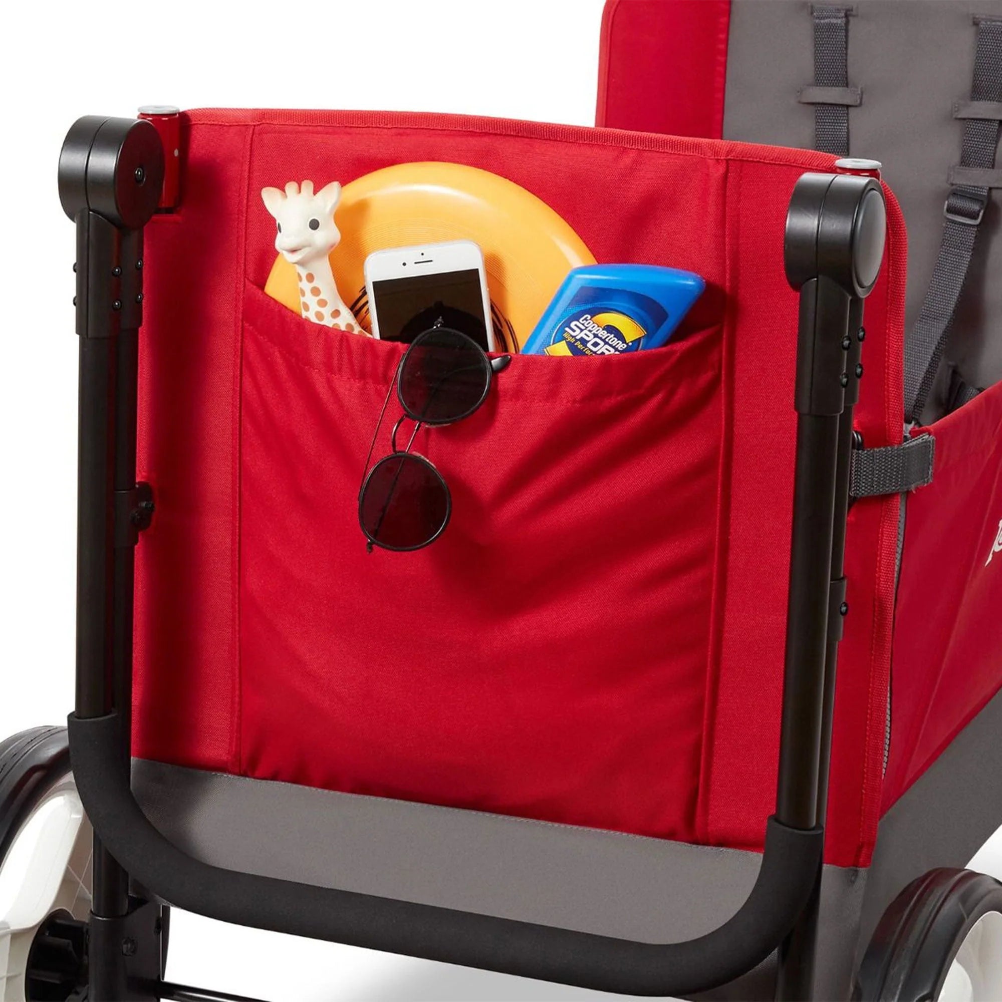 Radio Flyer Convertible Stroll N Wagon with Pull & Push Handle, Red/Black E3590