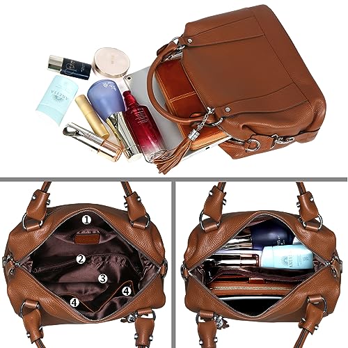 HESHE Women's Genuine Leather Crossbody Handbag F1819