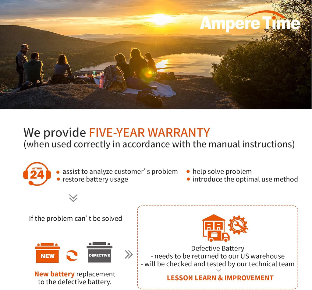 Ampere Time 12V 200Ah Plus LiFePO4 Battery with 200A BMS N84511