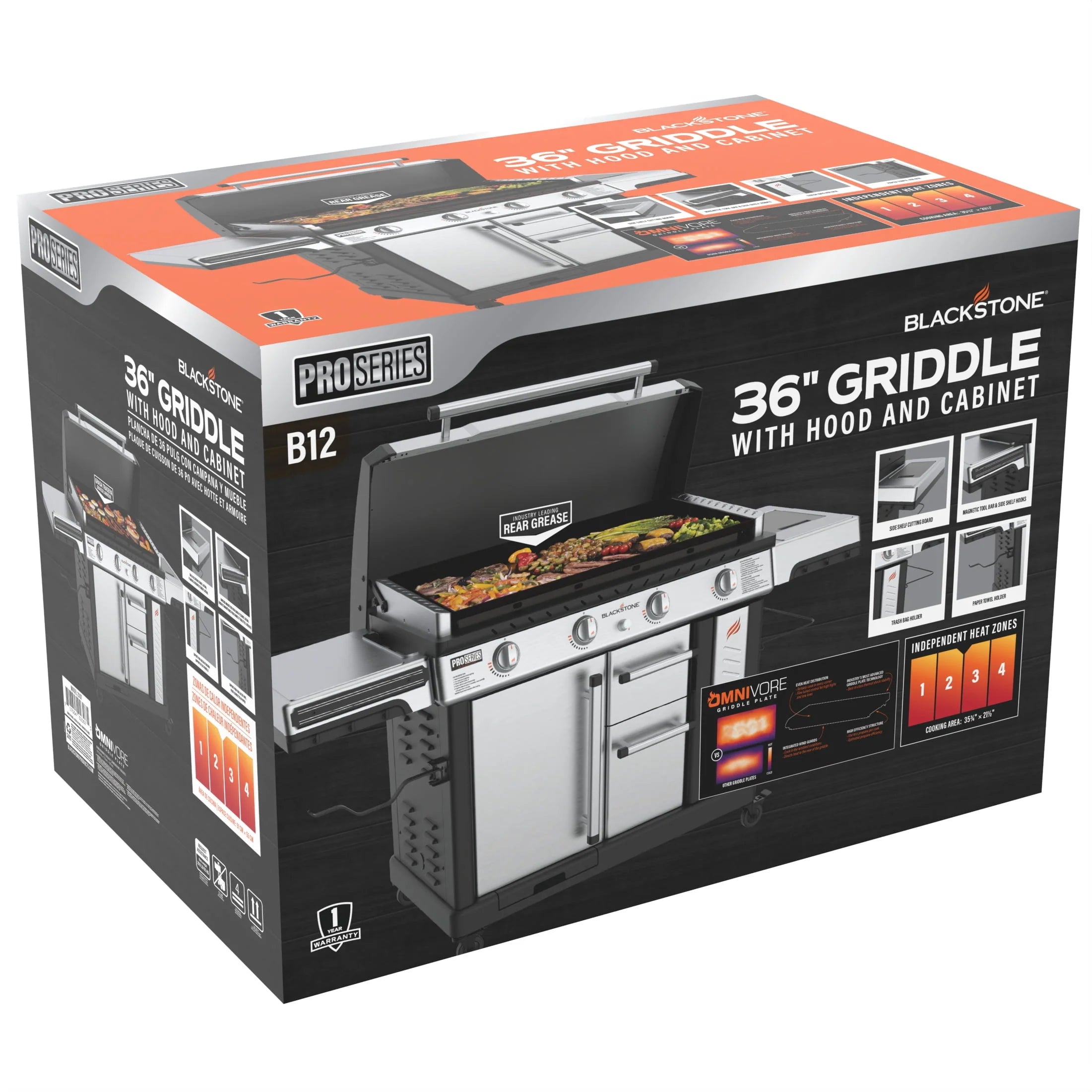 Blackstone ProSeries 4-Burner 36 Propane Griddle with Stainless Steel Cabinet J141808