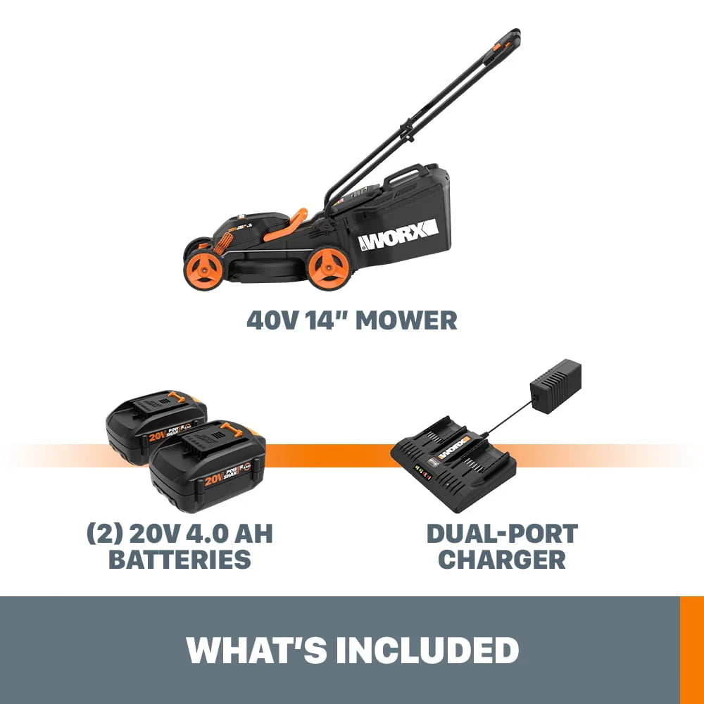 Worx WG779 40V Power Share 14" Cordless Lawn Mower C783