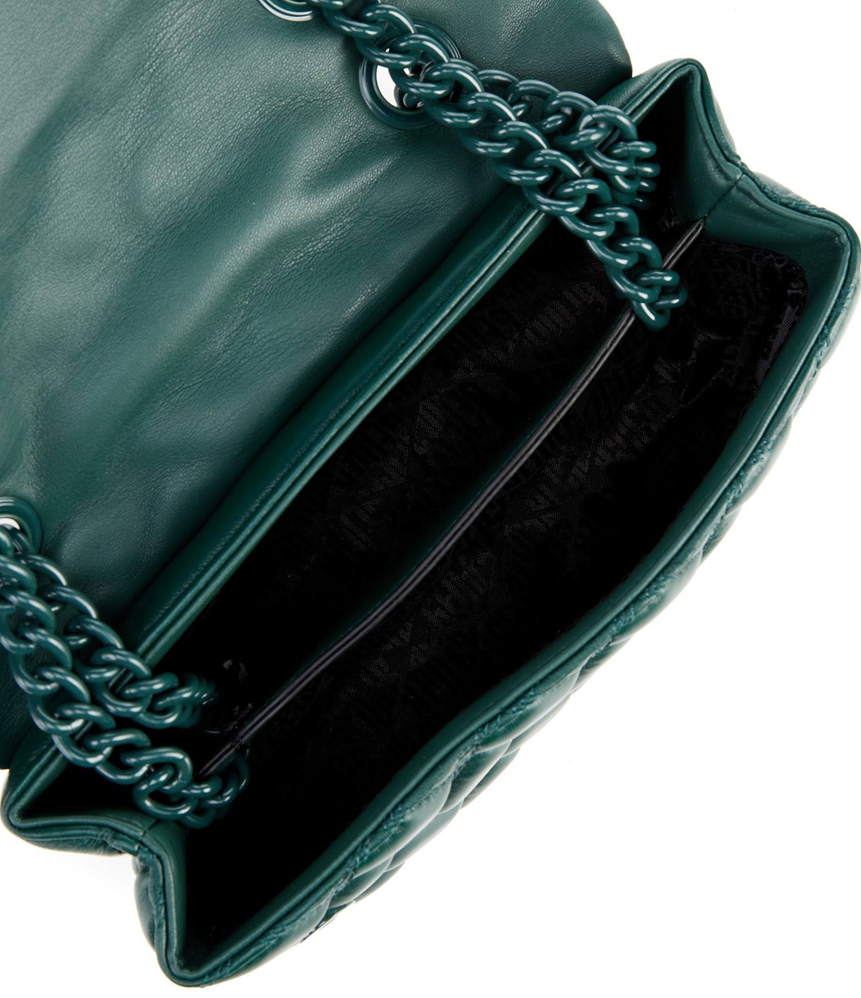 Kurt Geiger London Drench Large Quilted Shoulder Bag Dark Green Z98261