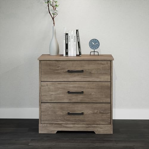 Prepac Sonoma Tall Nightstand with 3 Drawers, Black Q28004