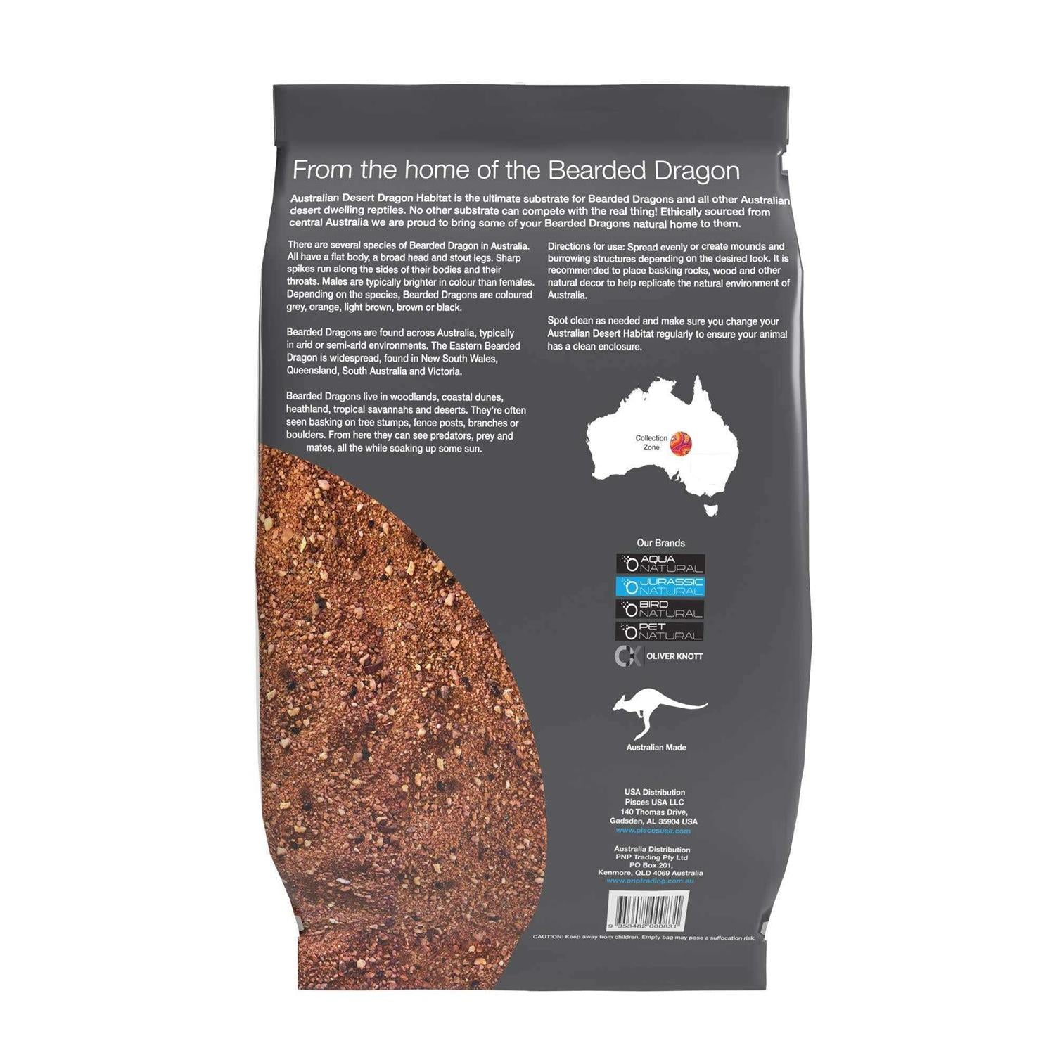 Jurassic Natural Australian Desert Dragon Habitat 10lb Substrate for Bearded Dragons C337990