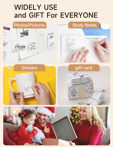 iDPRT Portable Sticker Maker Machine with 1 Roll Sticker Paper, Mini Thermal Printer for Study Notes, DIY, Labels, Grey J29332