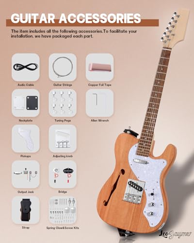 Leo Jaymz DIY Single Cut Electric Guitar Kit Mahogany Rosewood B148