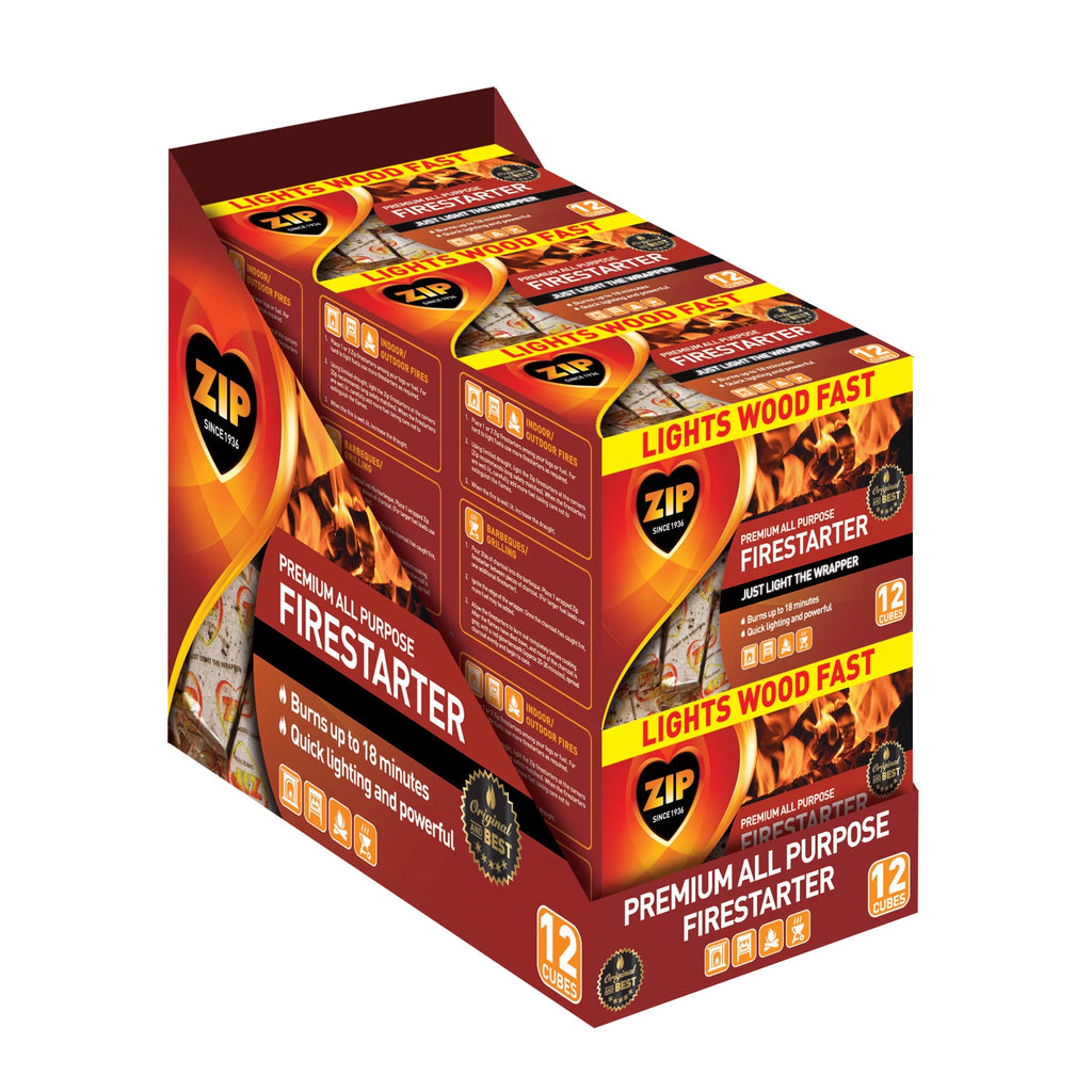 Zip Firestarters 12 Pack for Wood or Charcoal U543148