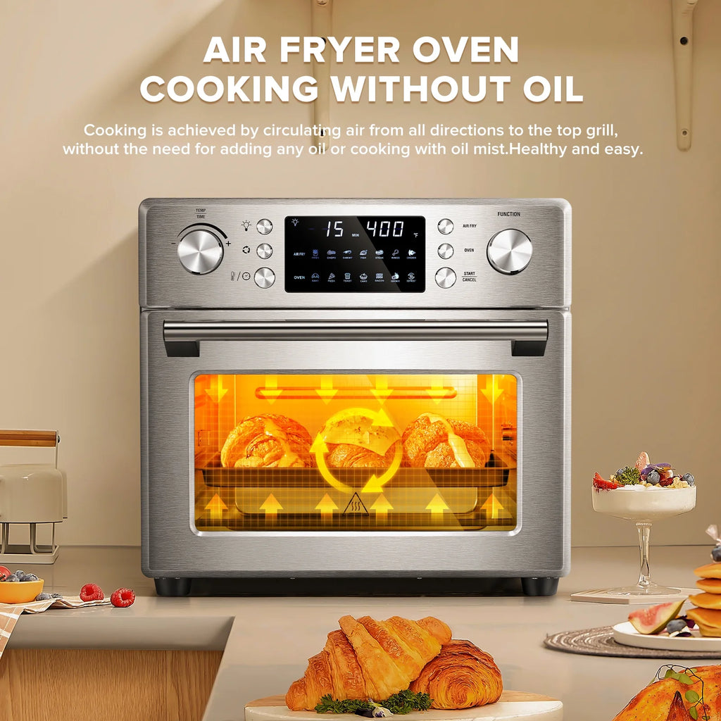 KISSAIR 26QT Stainless Steel Air Oven with Rotisserie and Dehydrator H25083