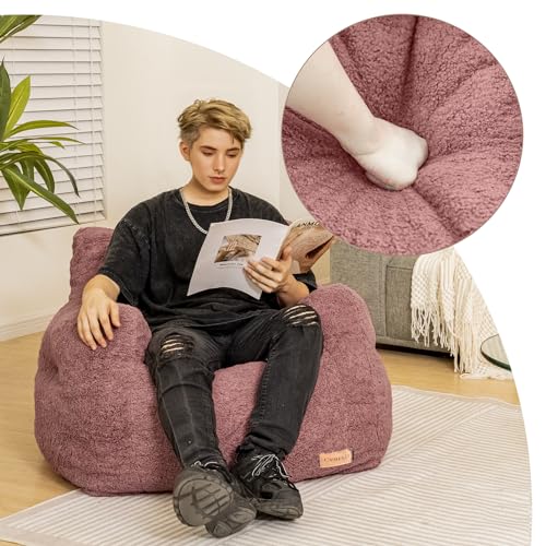 Bean Bag Chair with Filler, Tufted Soft Stuffed, Black B61630