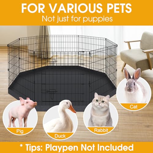Artmeer Pet Playpen 8 Panels 24 Inch Foldable Dog Fence Kennel, Black N172167