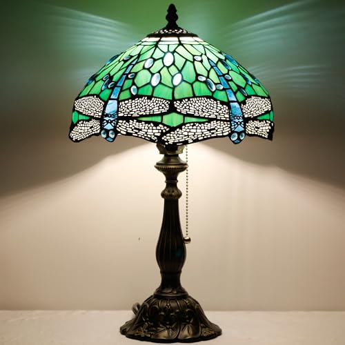 Tiffany Stained Glass Table Lamp Sea Blue Pear J2662