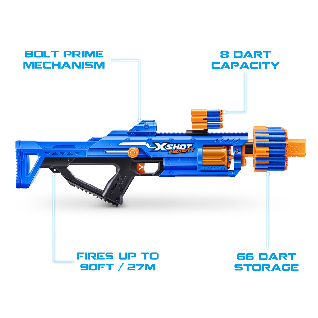 X-Shot Insanity Berzerko by ZURU Dart Blaster, 48 Darts, Ages 8+ K243