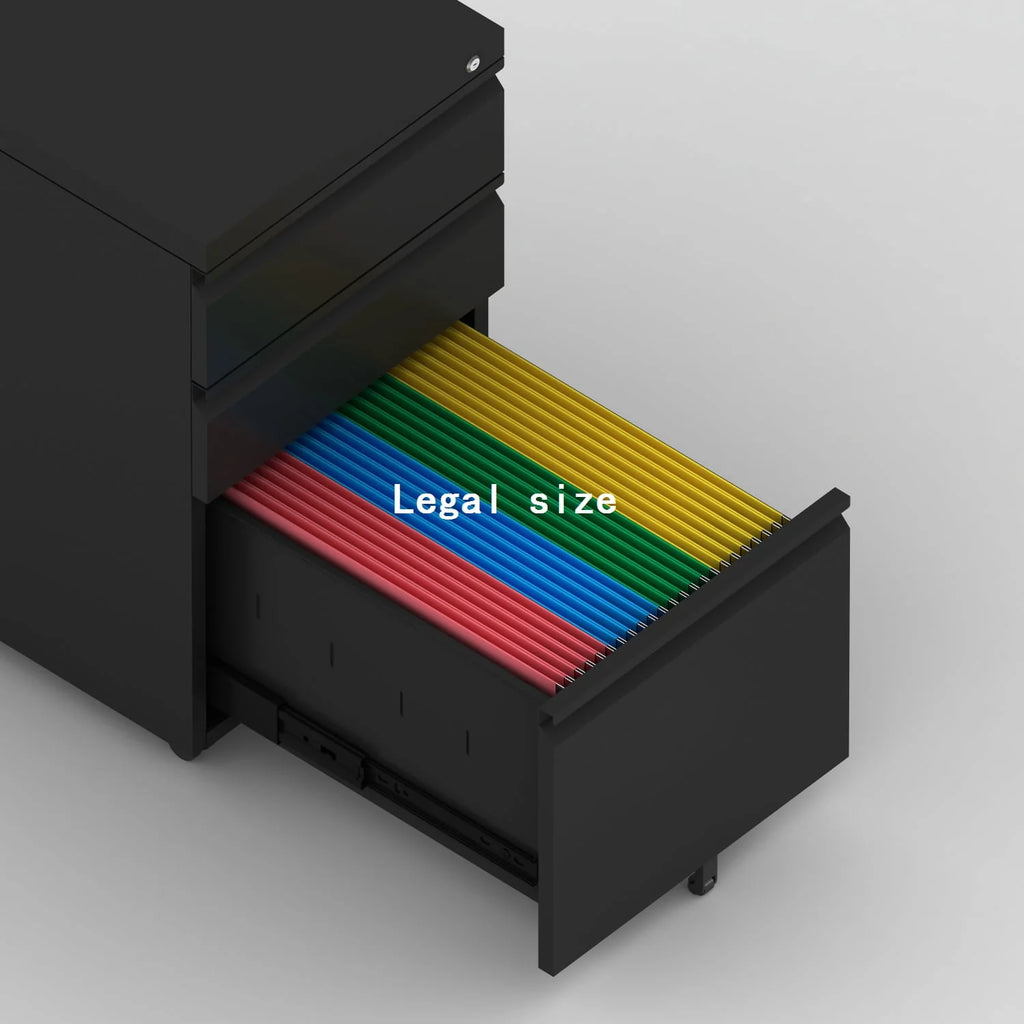 SUPEER 4 Drawer File Cabinet with Lock, Metal Vertical Storage, Black E499