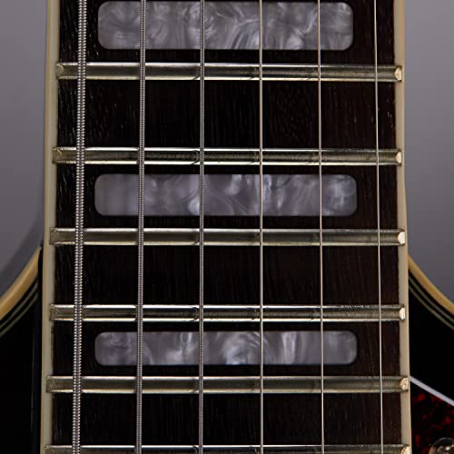 GROTE Jazz Electric Guitar Semi-Hollow Body with Gig Bag, Black Y60488