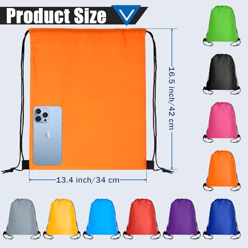 Lzerking Drawstring Backpack Bulk 50 Pcs 10 Colors Nylon N23917