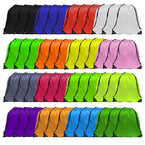 GoodtoU 40 Pack Drawstring Backpacks Waterproof Nylon Cinch Bags for School Gym N792