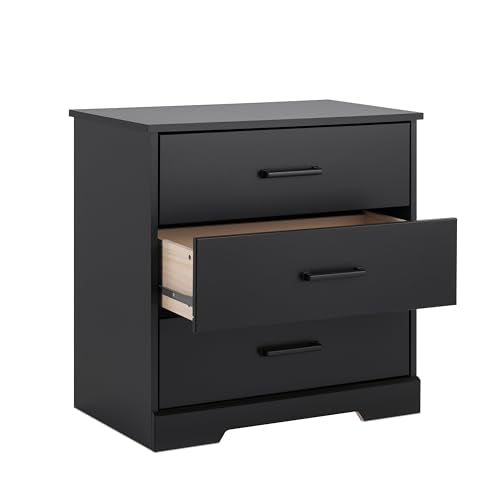Prepac Sonoma Tall Nightstand with 3 Drawers, Black Q28004