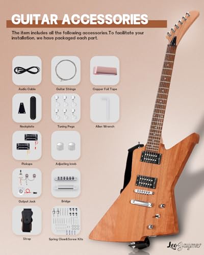 Leo Jaymz DIY Single Cut Electric Guitar Kit Mahogany Rosewood B148