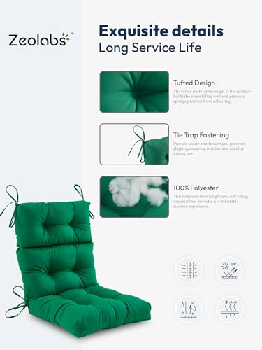 Outdoor High Back Chair Cushion Water Resistant Tufted with Ties Purple P961