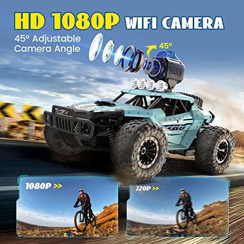DEERC DE65 Remote Control Car with 1080P HD Camera, 1:16 Scale RC Monster Truck P9812