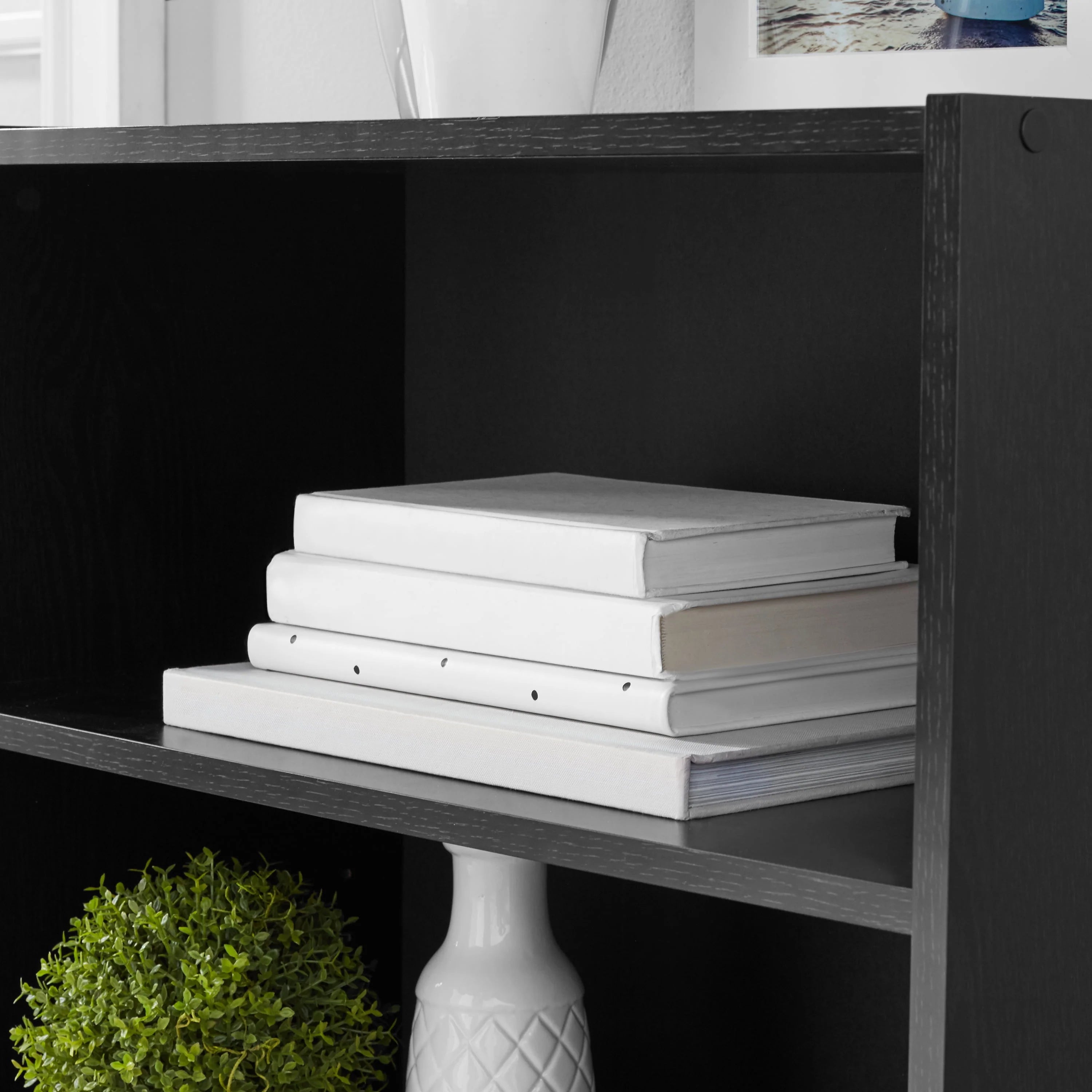 Mainstays 3-Shelf Bookcase with Adjustable Shelves, True Black Oak D26467