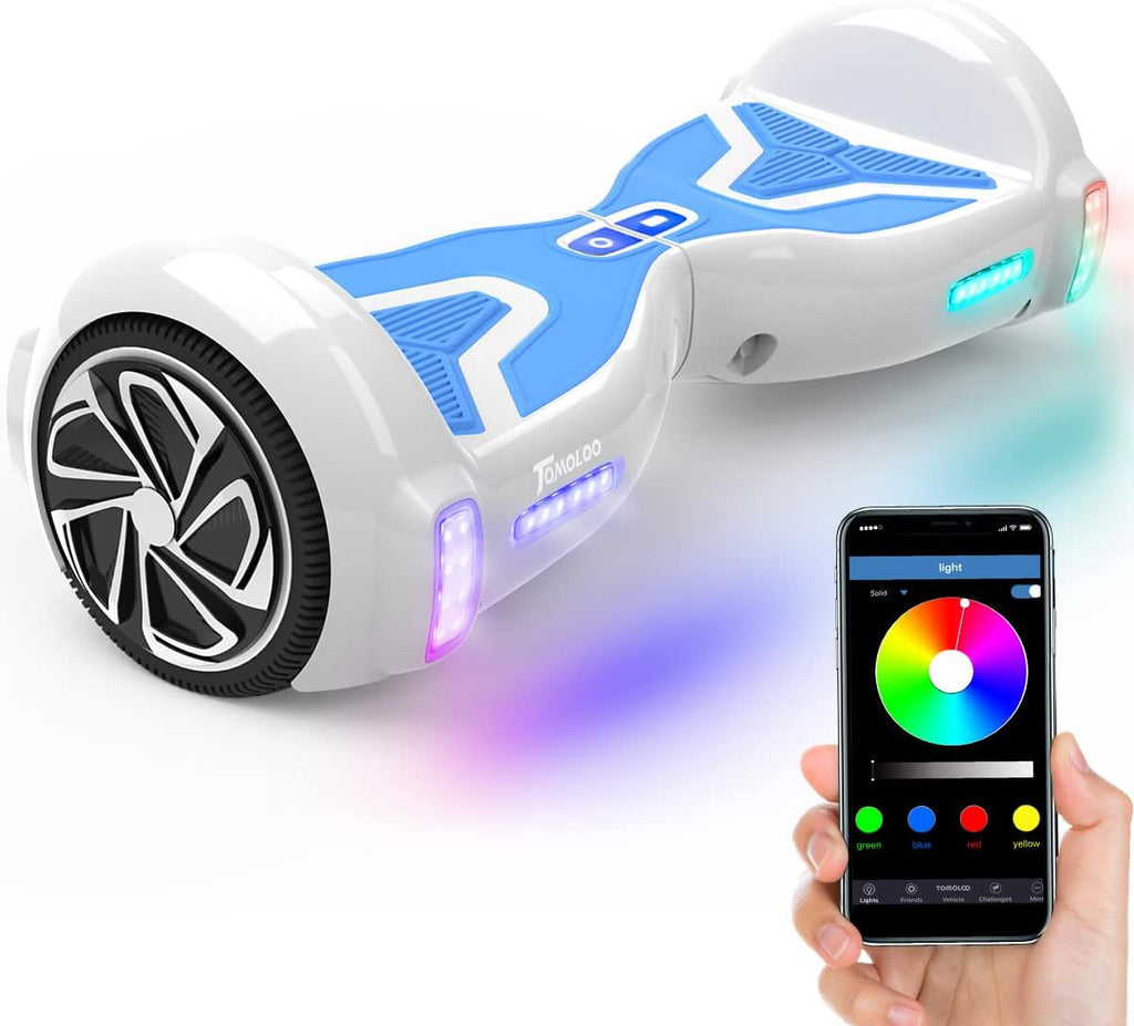 TOMOLOO Hoverboard 6.5" Self-Balancing Scooter with Bluetooth Speaker and LED Lights U8780