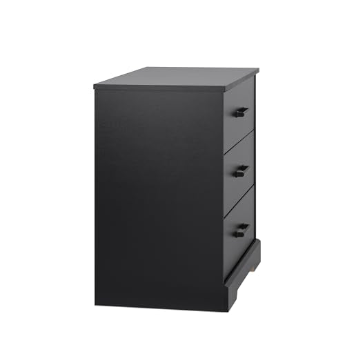 Prepac Sonoma Tall Nightstand with 3 Drawers, Black Q28004