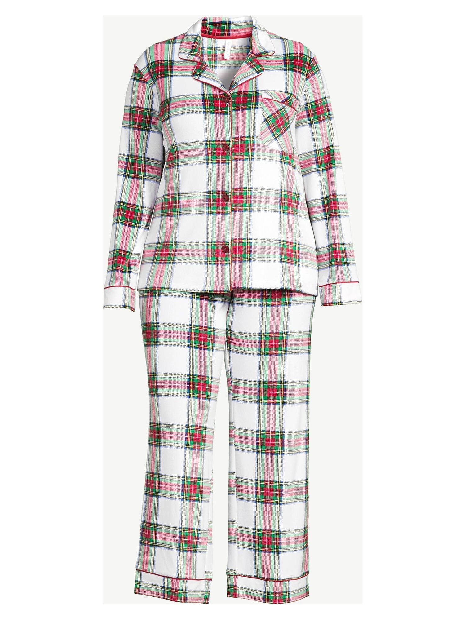 Joyspun Women's Velour Knit Pajama Set, 2-Piece C639006