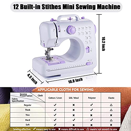 Portable Mini Electric Sewing Machine for Beginners with 12 Stitches T5882