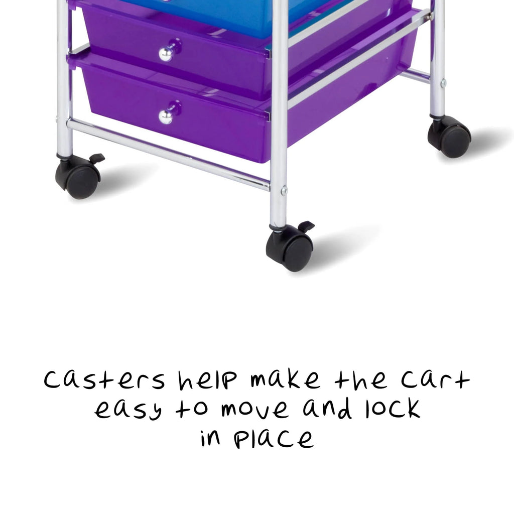 Honey-Can-Do 10-Drawer Rolling Cart, Rainbow N1365