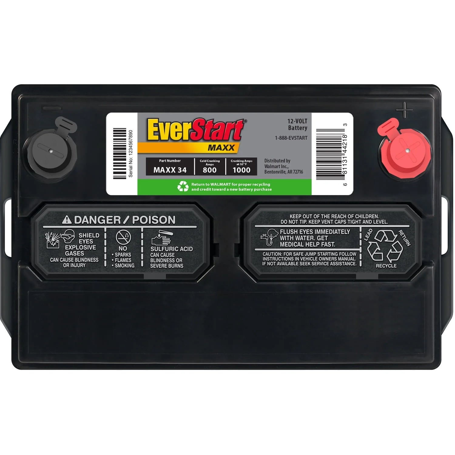 EverStart Maxx Lead Acid Automotive Battery Group Size 34 12 Volt D872