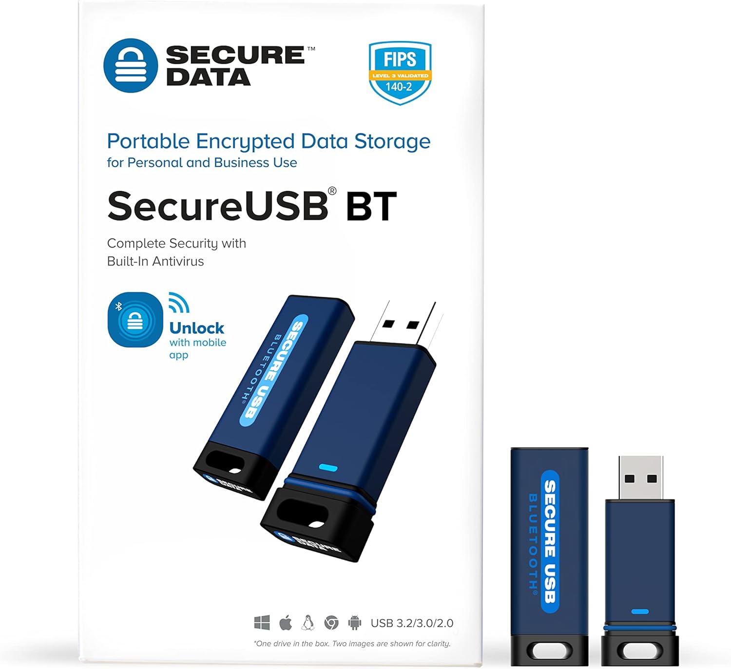 SecureData 64GB SecureUSB BT Encrypted Flash Drive with Wireless Authentication