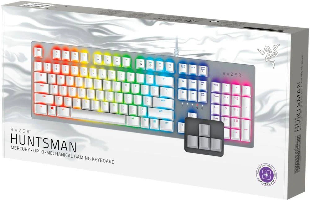 Huntsman Mercury Edition Wired Gaming Keyboard with Razer Opto-Mechanical Switches F9526
