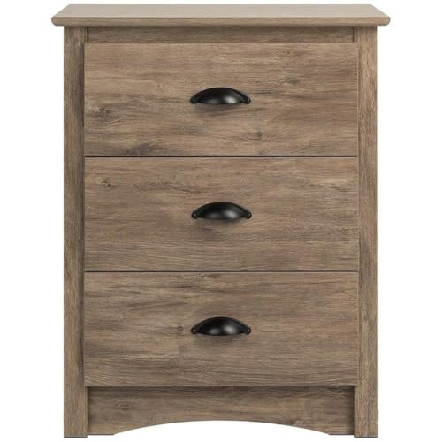Prepac Sonoma Tall Nightstand with 3 Drawers, Black Q28004