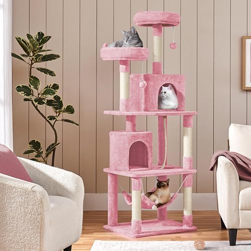 Yaheetech 62.5in Cat Tree with Platform & Hammock, Dark Gray L747397