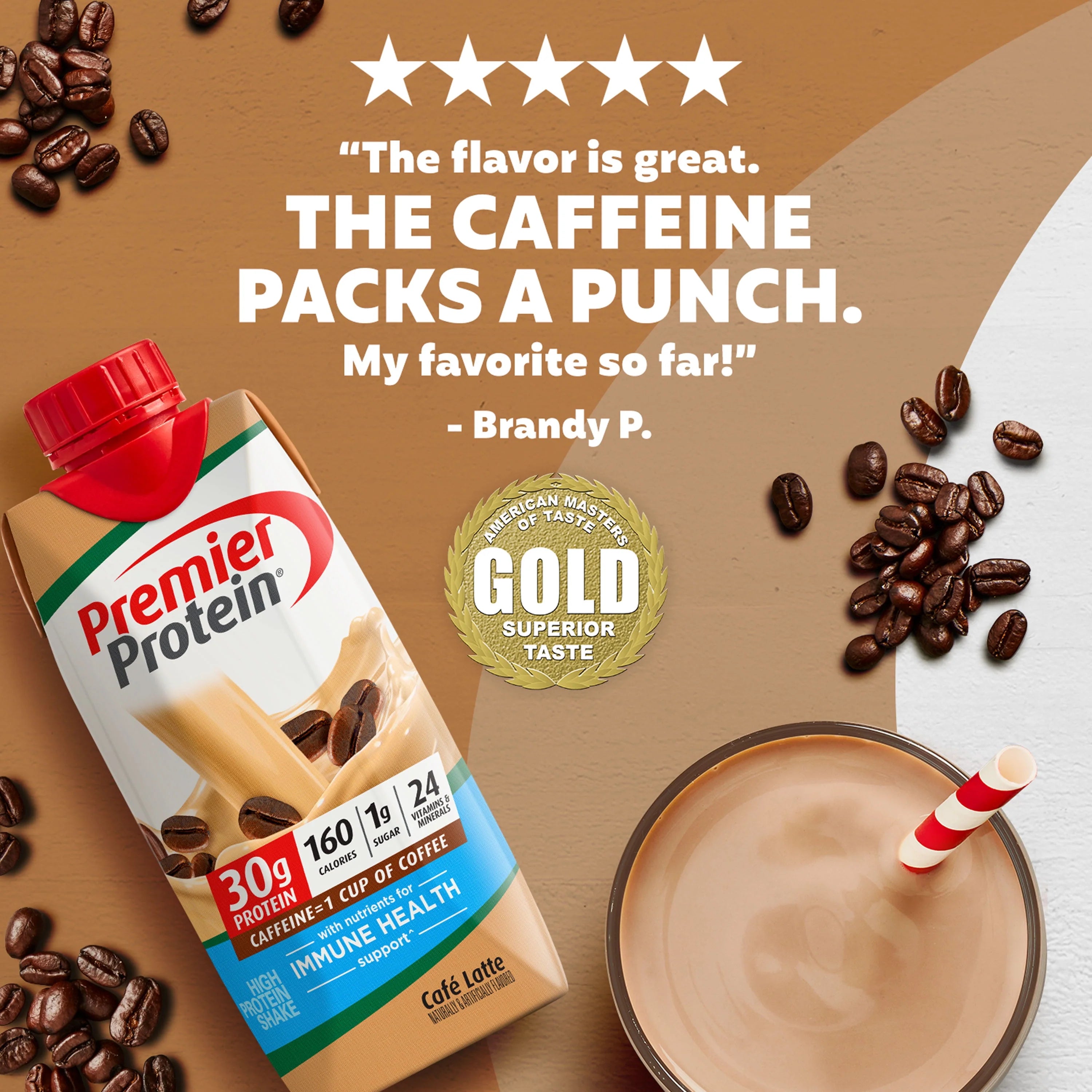 Premier Protein Shake, Café Latte, 30g Protein, 11 fl oz, 12 Ct P131720
