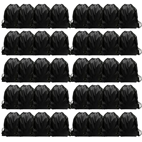 GoodtoU 40 Pack Drawstring Backpacks Waterproof Nylon Cinch Bags for School Gym N792