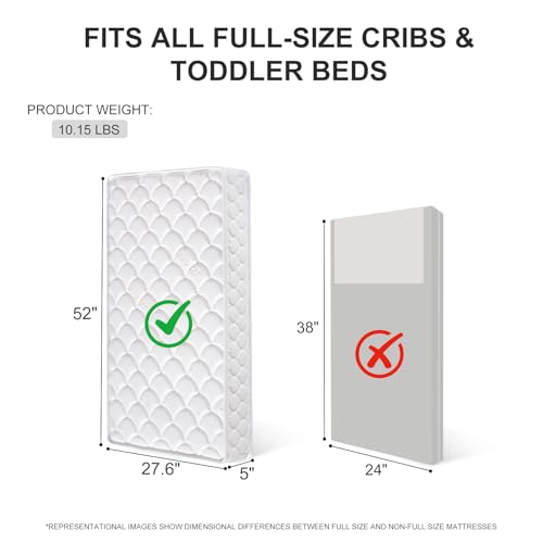 Dual-Sided Crib & Toddler Mattress, 52" x 27.6" x 5", Knitted Fabric A1519