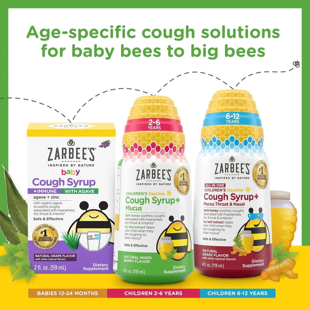 Zarbee's Kids Cough + Mucus Daytime with Honey & Zinc, Mixed Berry, 4 Fl Oz R7098