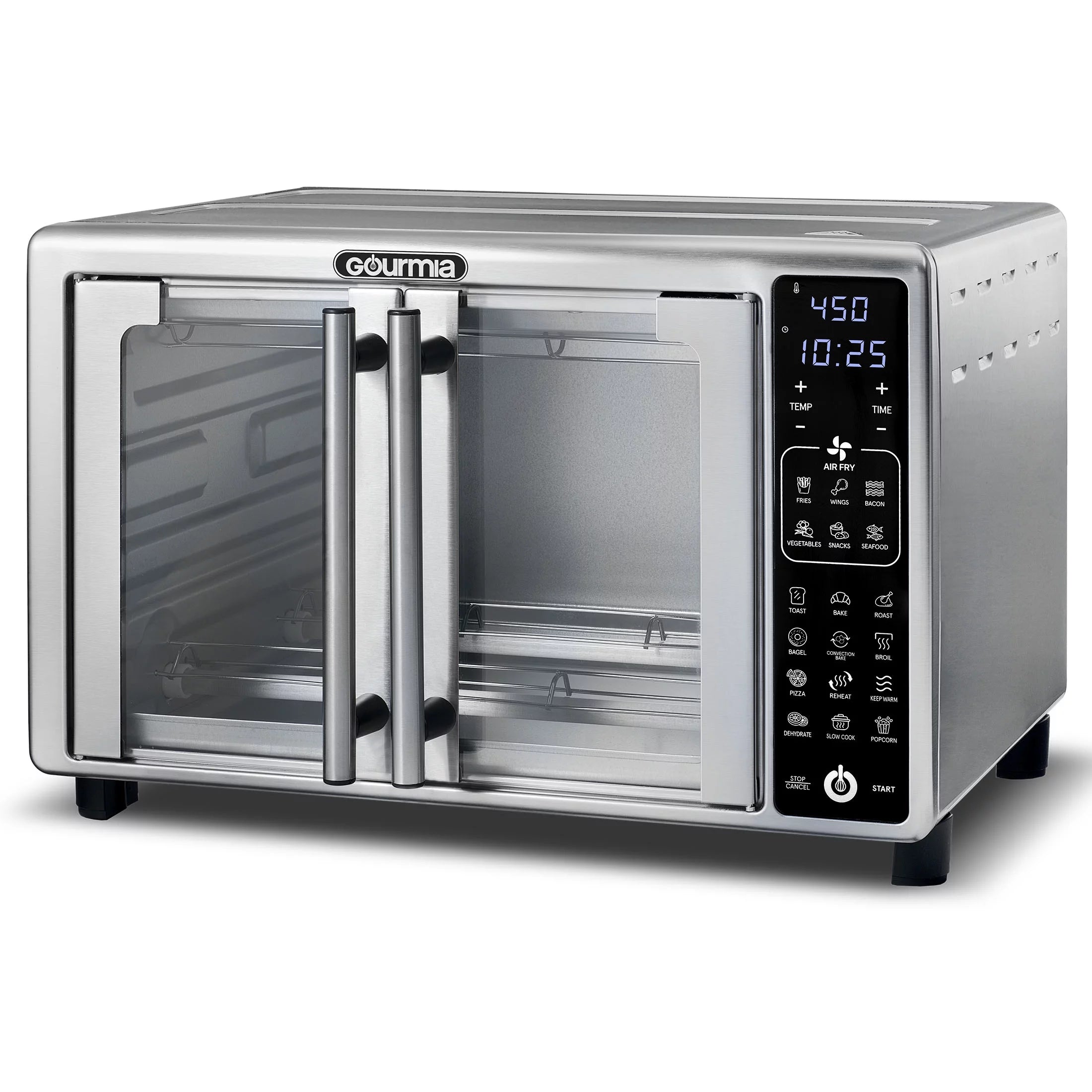 Gourmia 6-Slice Digital Toaster Oven Air Fryer with 19 One-Touch Presets, Stainless Steel Z498948