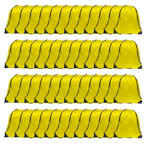 GoodtoU 40 Pack Drawstring Backpacks Waterproof Nylon Cinch Bags for School Gym N792