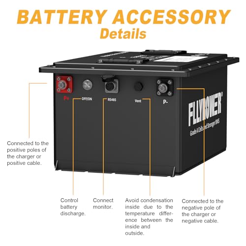 FLLYROWER 12V 100Ah LiFePO4 Battery with BMS for Marine RV Solar I833