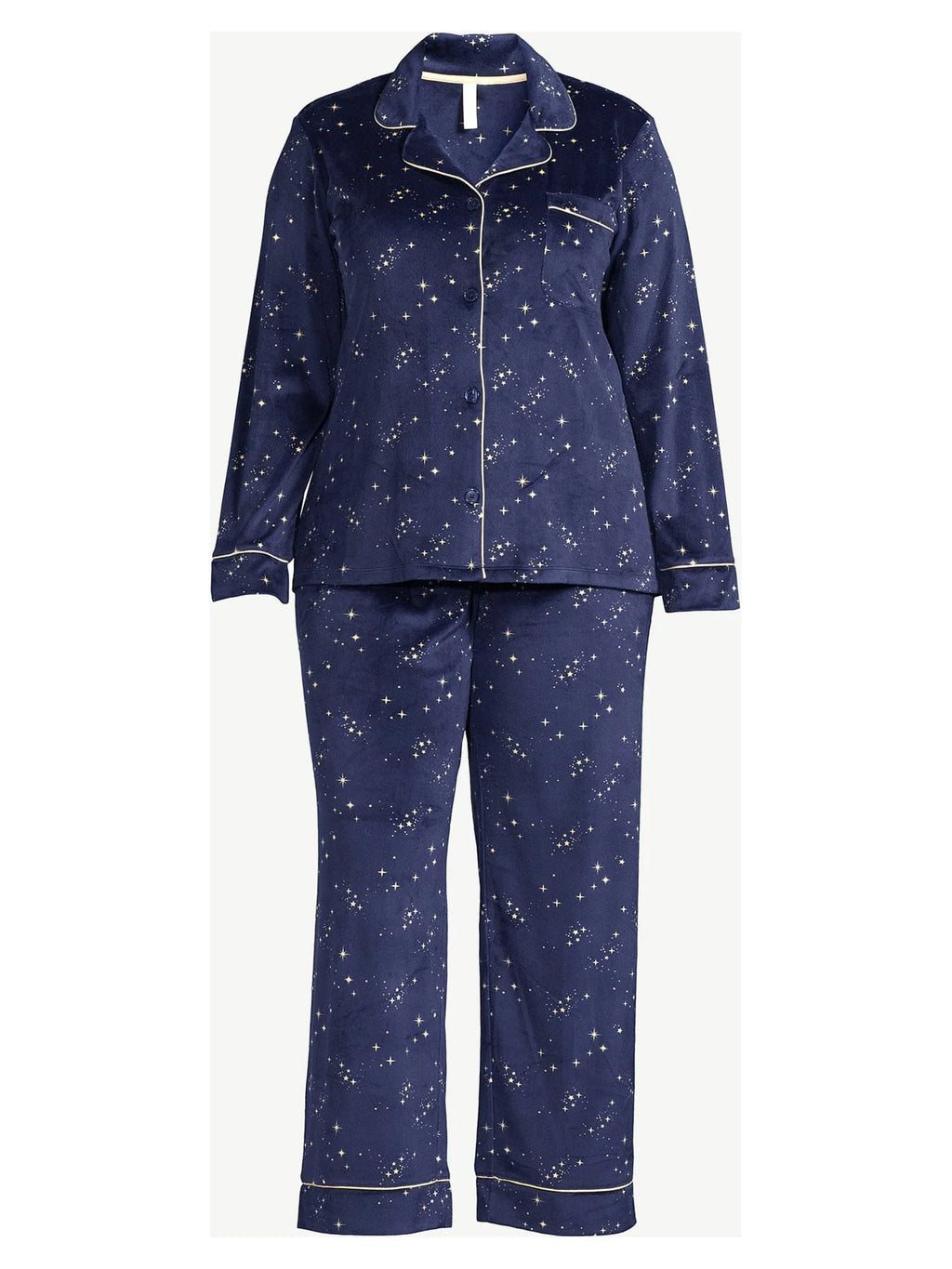 Joyspun Women's Velour Knit Pajama Set, 2-Piece C639006