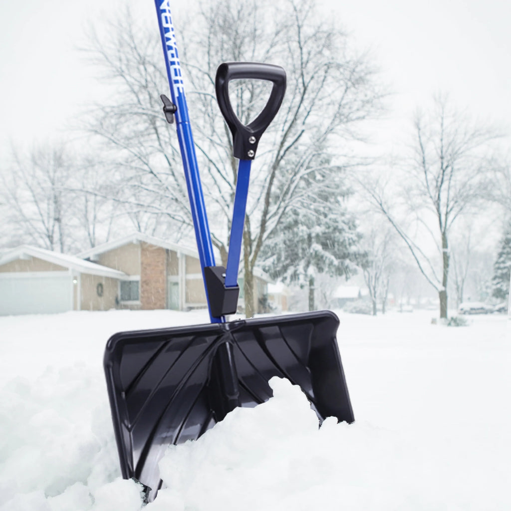Snow Joe Shovelution Strain-Reducing Snow Shovel, 18-Inch Poly Blade L7115