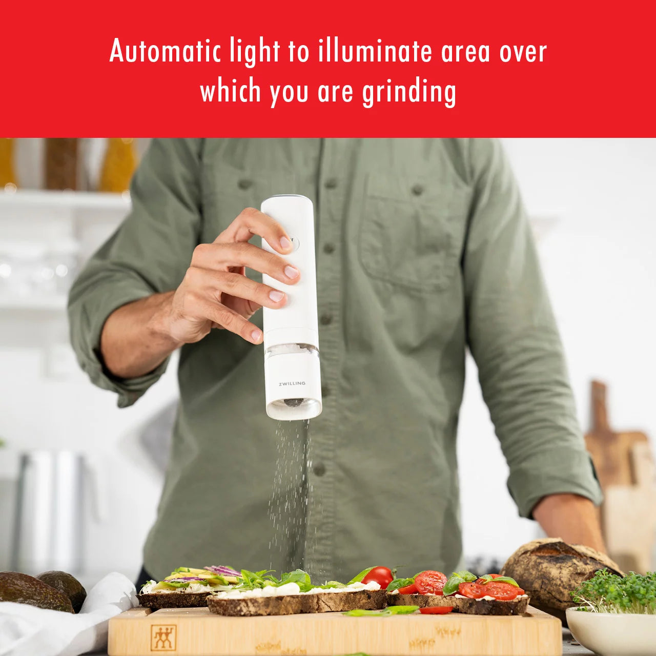 ZWILLING Enfinigy Electric Salt and Pepper Mill, White P408